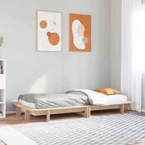 Bed Frame Natural wood Solid pinewood, plywood slats Tw...