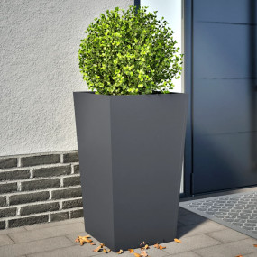 Garden Planter Set of 2 Anthracite Cold-rolled steel