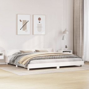 Bed Frame White Solid pine wood Super King Bed Frame