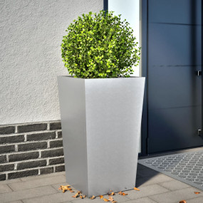 Garden Planter Grey Galvanized Steel 17.7 x 17.7 x 29.5...