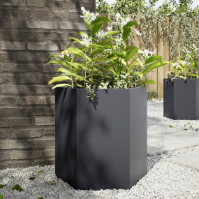 Garden Planter Anthracite Steel Medium Tough Garden Pla...