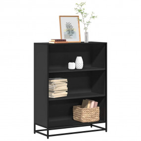 Book Cabinet Black Engineered wood, Metal Medium Book C...