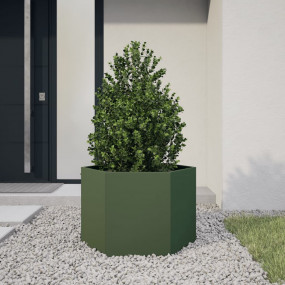 Garden Planter Olive Green Steel Large Durable Garden P...