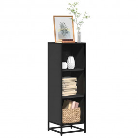 Book Cabinet Black Engineered wood Small Book Cabinet