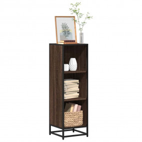 Book Cabinet Brown Oak Engineered Wood, Metal Medium Bo...