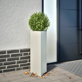 Garden Planter Set of 2 White Steel 11.8 x 10.2 x 29.5 ...
