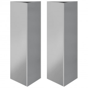 Garden Planter Set of 2 Silver Galvanized Steel Medium ...