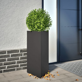 Garden Planter Black Steel 15.7x13.6x27.6 in Tough