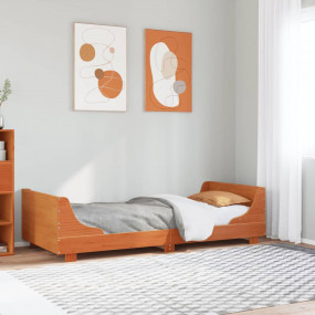 Bed Frame Wax brown Solid pine wood, plywood (slats) Sm...