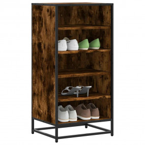 Shoe Rack Set of 8 Smoked Oak Engineered wood, Metal Me...