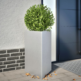 Garden Planter Set of 2 Silver Galvanized steel Medium ...