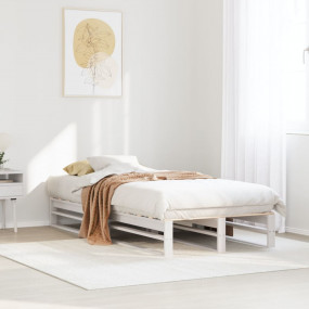 Bed Frame White Solid pine wood Twin Modern Bed Frame