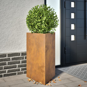 Garden Planter Set of 2 Brown Weathering Steel