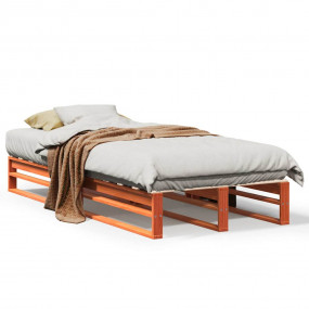 Bed Frame Wax Brown Solid pine wood Single Durable Bed ...