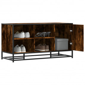 Shoe Bench Smoked Oak Engineered wood, metal Large Shoe...