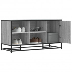 Shoe Bench Gray Sonoma Engineered Wood, Metal Medium Sh...
