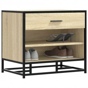 Shoe Bench Sonoma oak Engineered wood and metal Medium ...