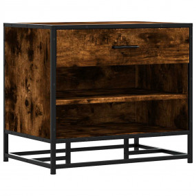 Shoe Bench Smoked Oak Engineered wood 23.6 x 15.7 x 21....