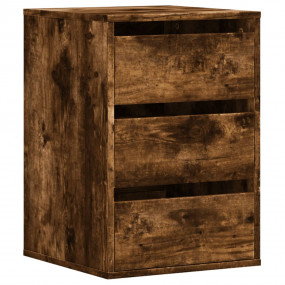 Chest of Drawers Smoked Oak Engineered Wood 15.7 x 16.1...