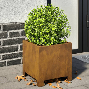 Garden Planter Set of 2 Brown Weathering steel Medium