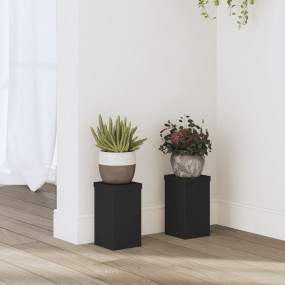 Plant Stand Set of 2 Black Engineered wood Small Plant ...