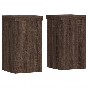 Plant Stand Set of 2 Brown Oak Engineered Wood Compact