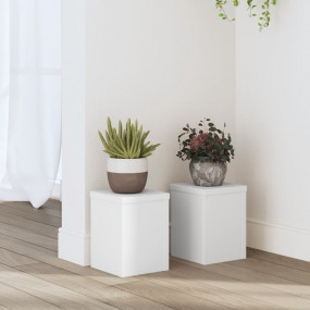 Plant Stand Set of 2 White Engineered wood Small