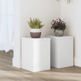 Plant Stand Set of 2 White Engineered wood Small