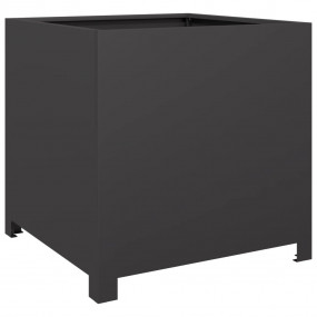 Garden Planter Black Steel 19.7 in Durable Garden Plant...