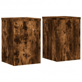 Plant Stand Set of 2 Smoked oak Engineered wood 9.8x9.8...