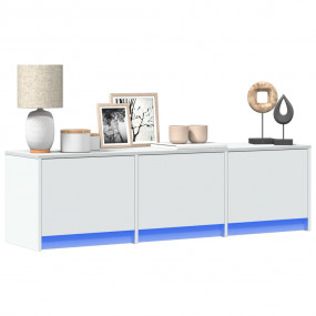TV Cabinet White Engineered wood 55.1 in width TV Cabin...