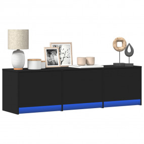 TV Cabinet Black Engineered Wood 55.1 in x 13.4 in x 15...