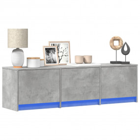 TV Cabinet Concrete Grey Engineered Wood Large TV Cabin...