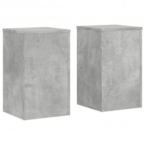 Plant Stand Set of 2 Concrete grey Engineered wood Medi...