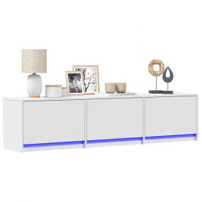 TV Cabinet White Engineered wood Large TV Cabinet Recta...