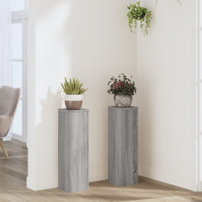 Plant Stand Set of 2 Grey Sonoma Engineered Wood Tall