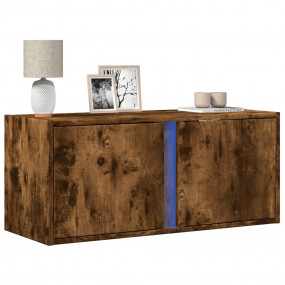TV Wall Cabinet Smoked Oak Engineered Wood Medium TV Wa...
