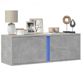 TV Wall Cabinet Concrete Grey Engineered Wood 39.4 in