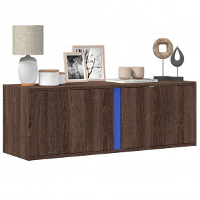 TV Wall Cabinet Brown Oak Engineered Wood Medium TV Wal...
