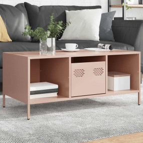 Coffee Table Pink Cold-rolled Steel 40.0 x 19.7 x 17.1 ...