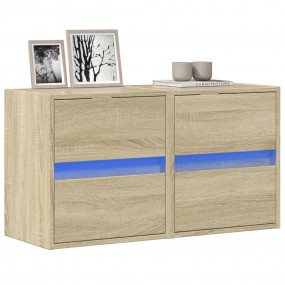 TV Wall Cabinet Set of 2 Sonoma oak Engineered wood Com...