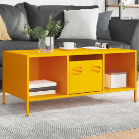 Coffee Table Mustard Yellow Cold-rolled Steel Moderate