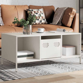 Coffee Table White Cold-rolled steel 40.0x19.7x17.1 in