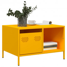 Coffee Table Mustard Yellow Cold-rolled Steel 27.0 x 19...