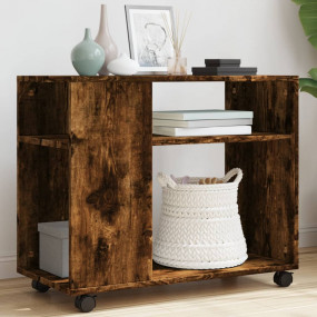Side Table Smoky Oak Engineered Wood 27.6x13.8x23.6 in ...