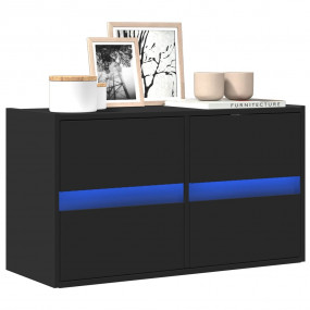 TV Wall Cabinet Black Engineered Wood 31.5 in x 12.2 in...