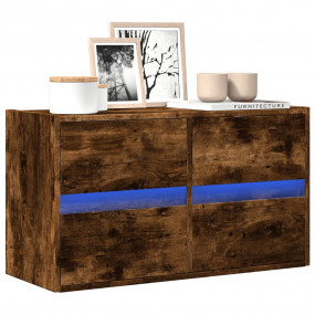 TV Wall Cabinet Smoked Oak Engineered Wood 31.5 in