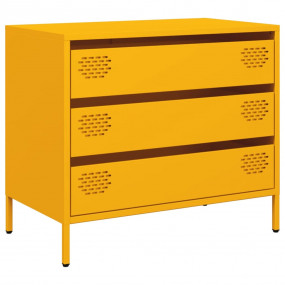 Sideboard Mustard Yellow Cold-Rolled Steel Medium Sideb...