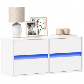 TV Wall Cabinet White Engineered Wood Medium TV Wall Ca...