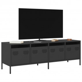 TV Cabinet Black Cold-rolled Steel 53.1 x 15.4 x 17.1 i...